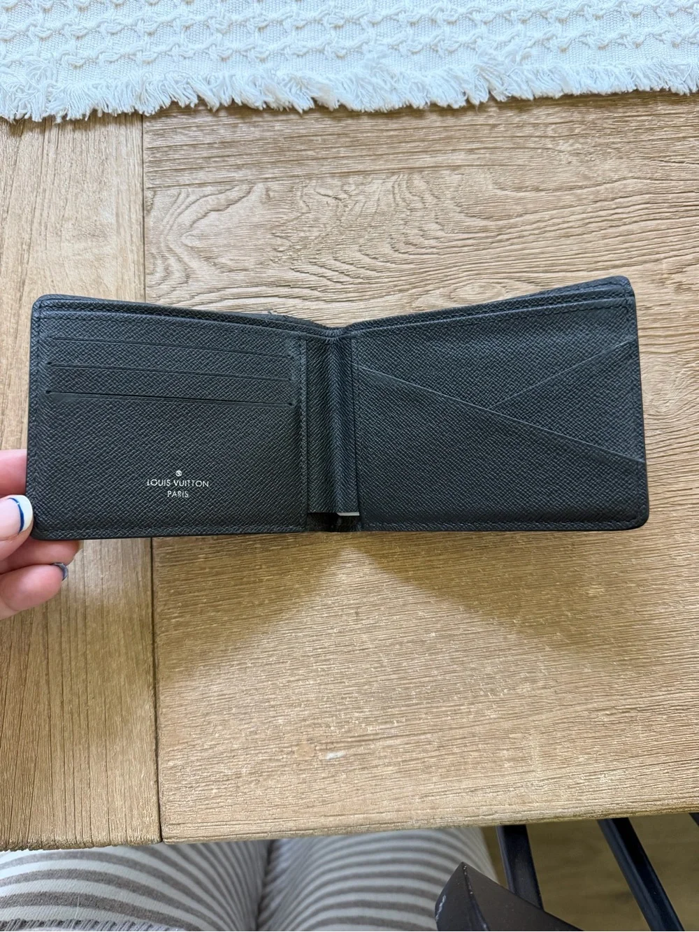 Louis Vuitton Black Damier Graphite Bi-Fold Wallet -slim